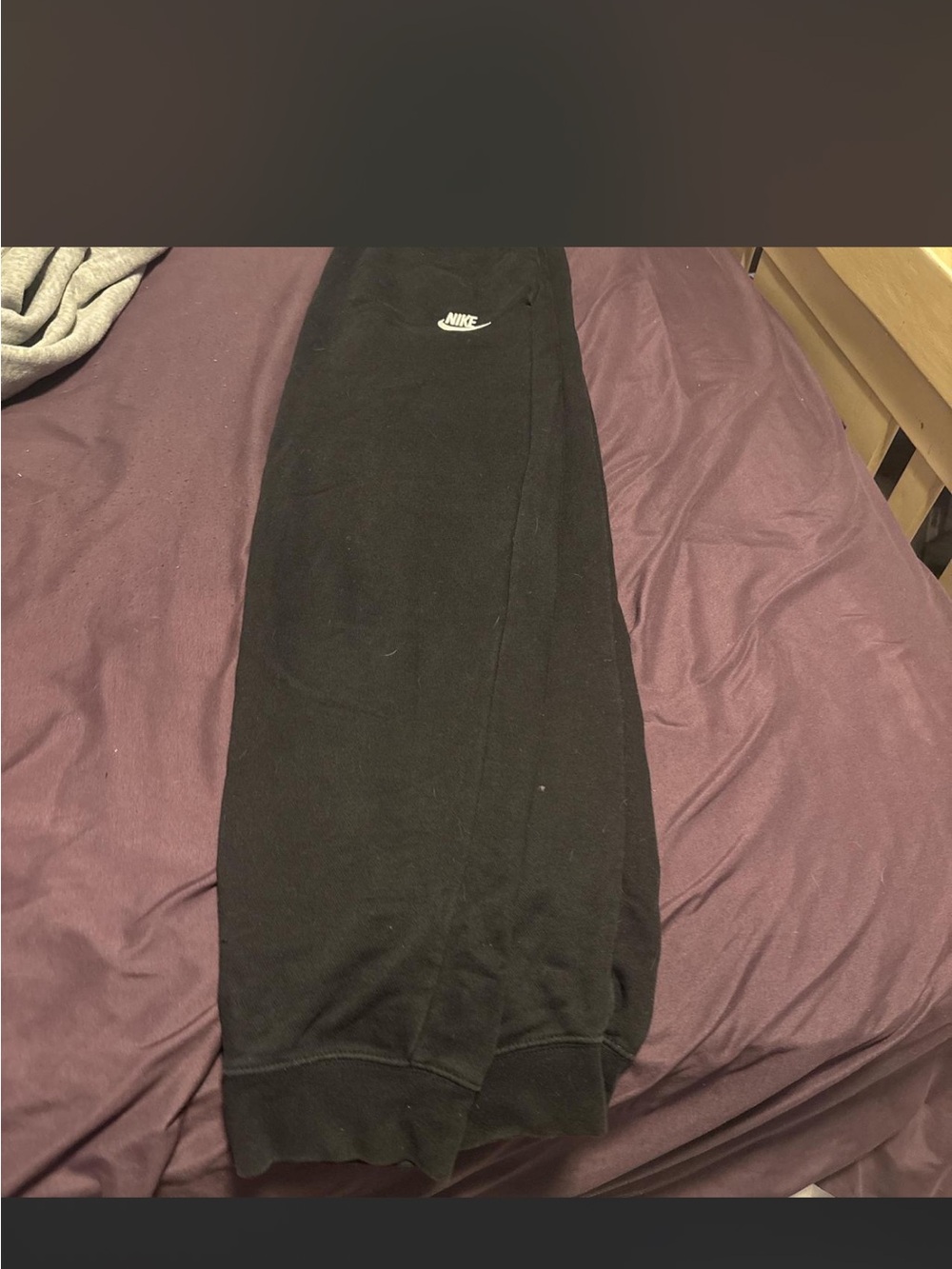 Nike Black Jogger Sweatpants with White Swoosh - Picture 2 of 3